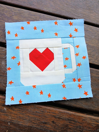 Heart Mug Foundation Paper Piecing (FPP) Pattern