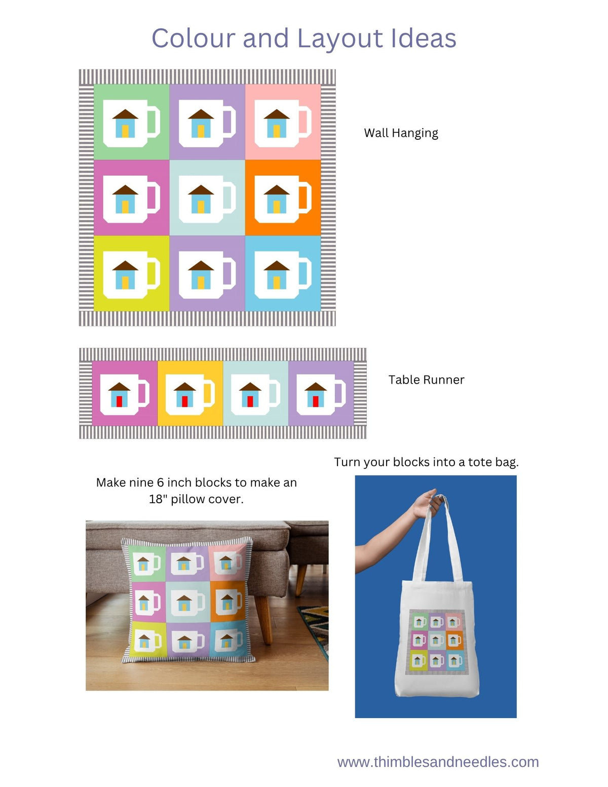 House Mug Foundation Paper Piecing (FPP) Pattern