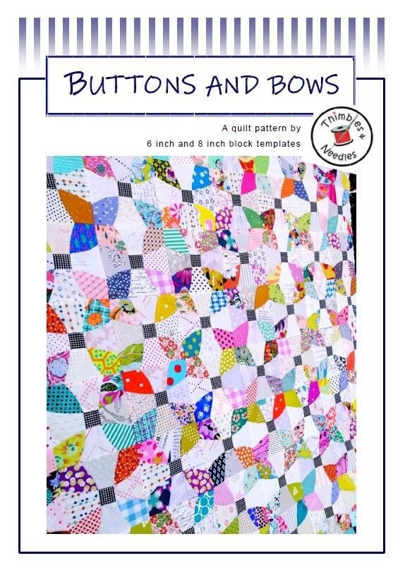 Buttons and Bows quilt pattern, PDF quilt pattern, scrap quilt pattern Digital Download