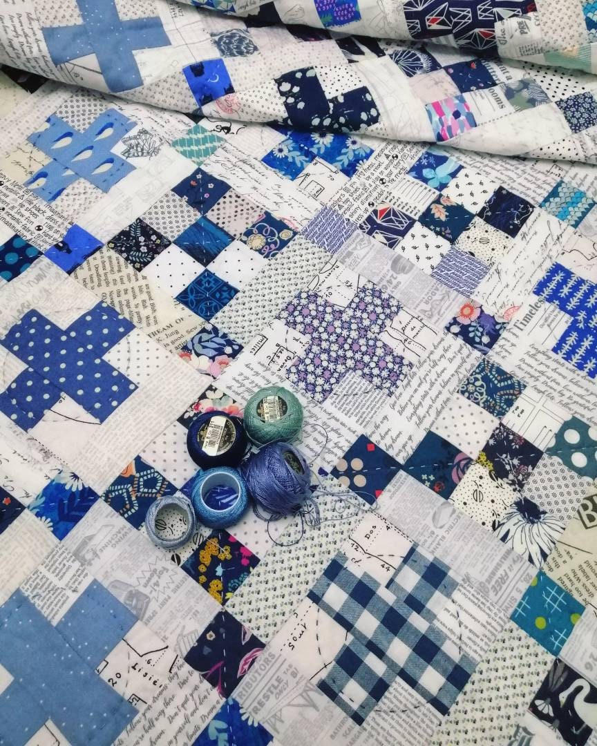 Blueberry Kisses quilt pattern, PDF quilt pattern, scrap quilt, baby quilt Digital Download
