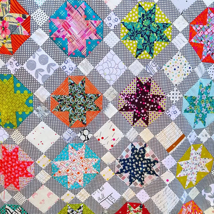 Electrolite Quilt Pattern, pdf pattern, star quilt, scrap quilt, throw quilt Digital Download