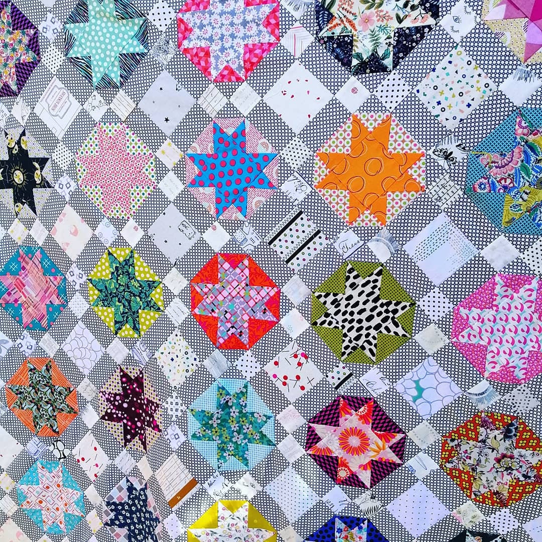 Electrolite Quilt Pattern, pdf pattern, star quilt, scrap quilt, throw quilt Digital Download