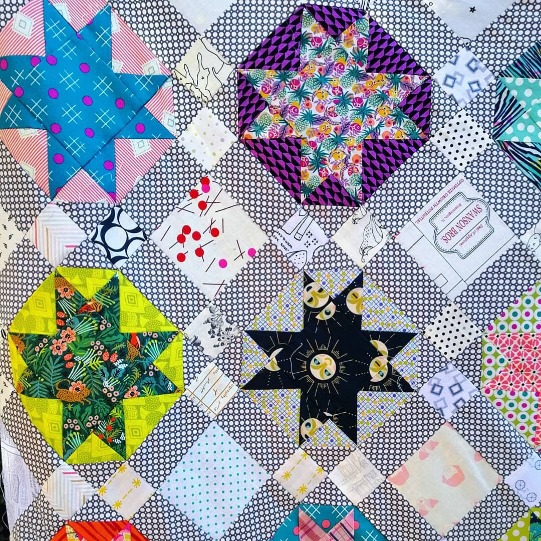 Electrolite Quilt Pattern, pdf pattern, star quilt, scrap quilt, throw quilt Digital Download