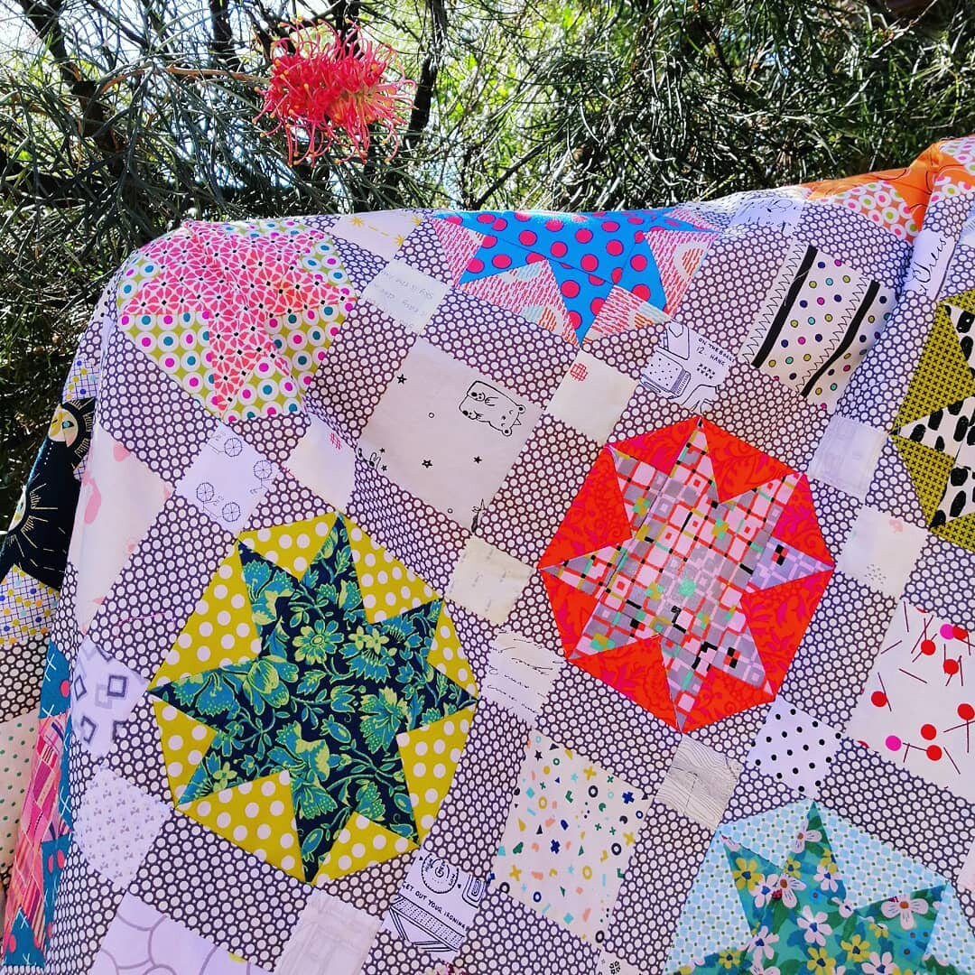 Electrolite Quilt Pattern, pdf pattern, star quilt, scrap quilt, throw quilt Digital Download