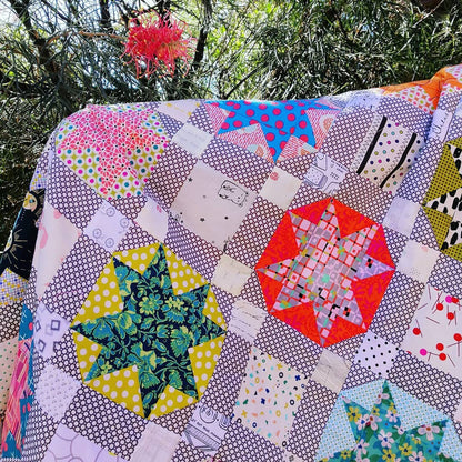 Electrolite Quilt Pattern, pdf pattern, star quilt, scrap quilt, throw quilt Digital Download