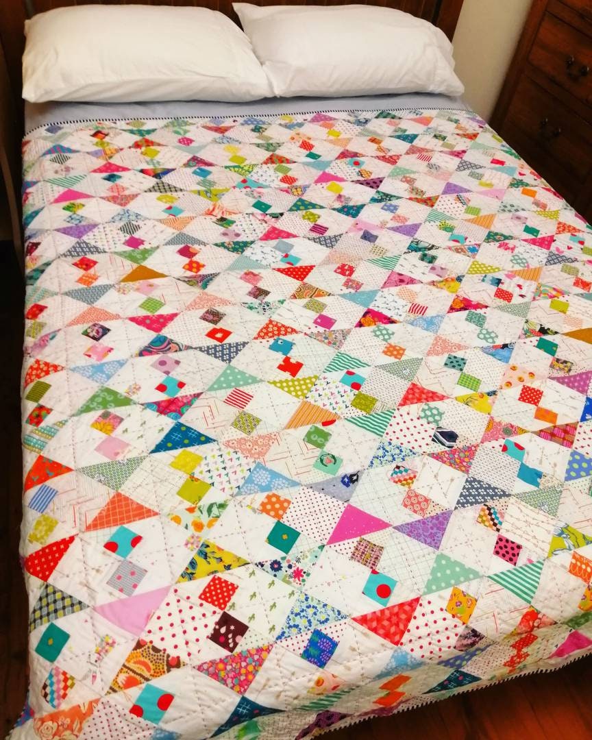 Feel The Tide PDF quilt pattern Scrap quilt throw quilt Thimbles and Needles patchwork