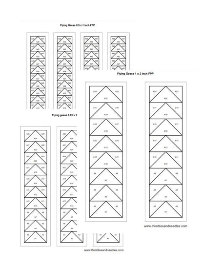 Flying Geese Foundation Paper Piecing (FPP) quilt block pattern Digital Download
