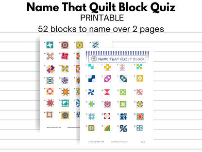 Name that Quilt Block Quiz Quilting Retreat Activity Digital Download
