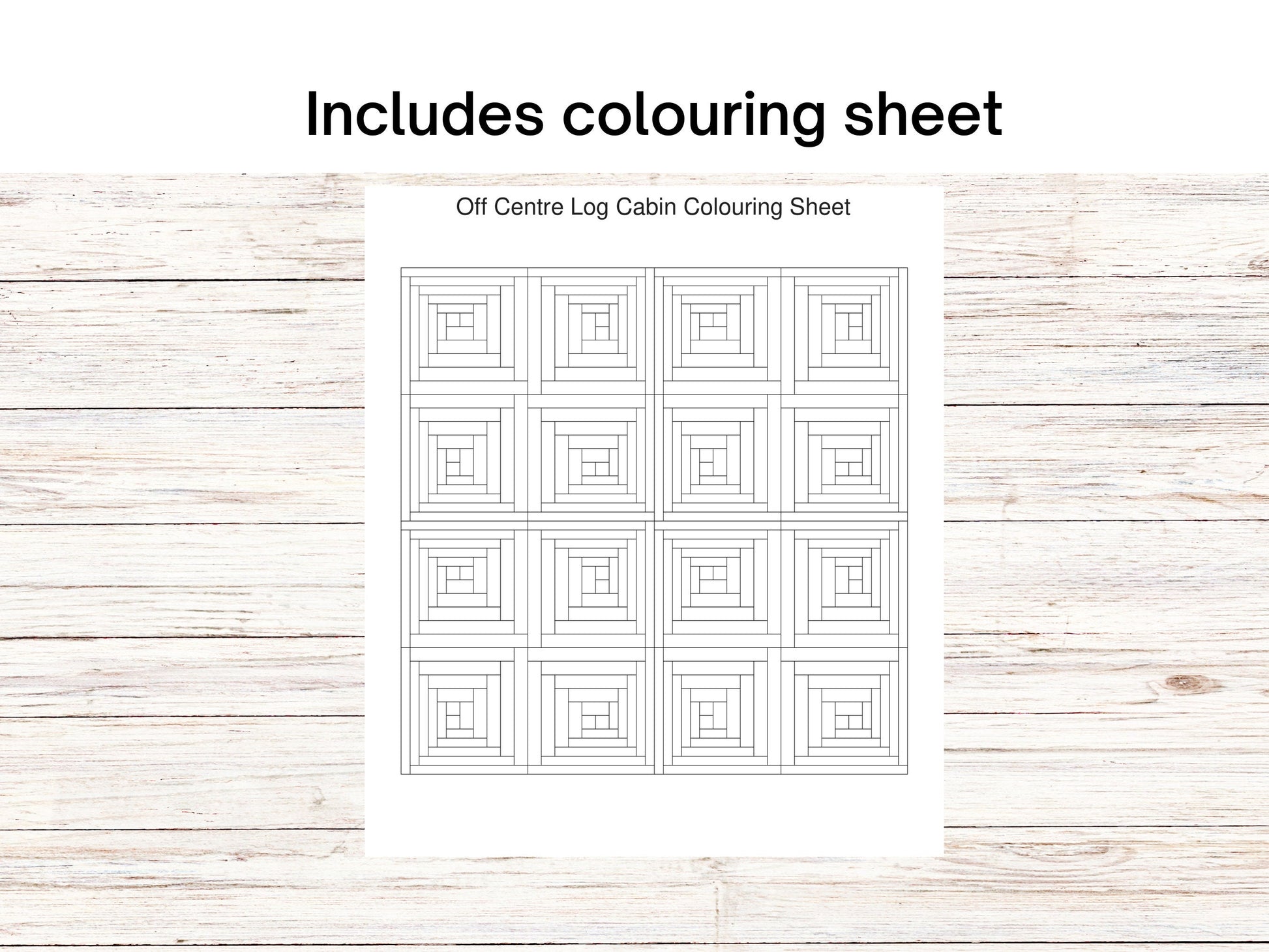 Off Centre Log Cabin FPP foundation paper piecing || Curved log cabin Digital Downloadquilt block pattern