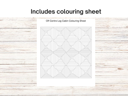 Off Centre Log Cabin FPP foundation paper piecing || Curved log cabin Digital Downloadquilt block pattern