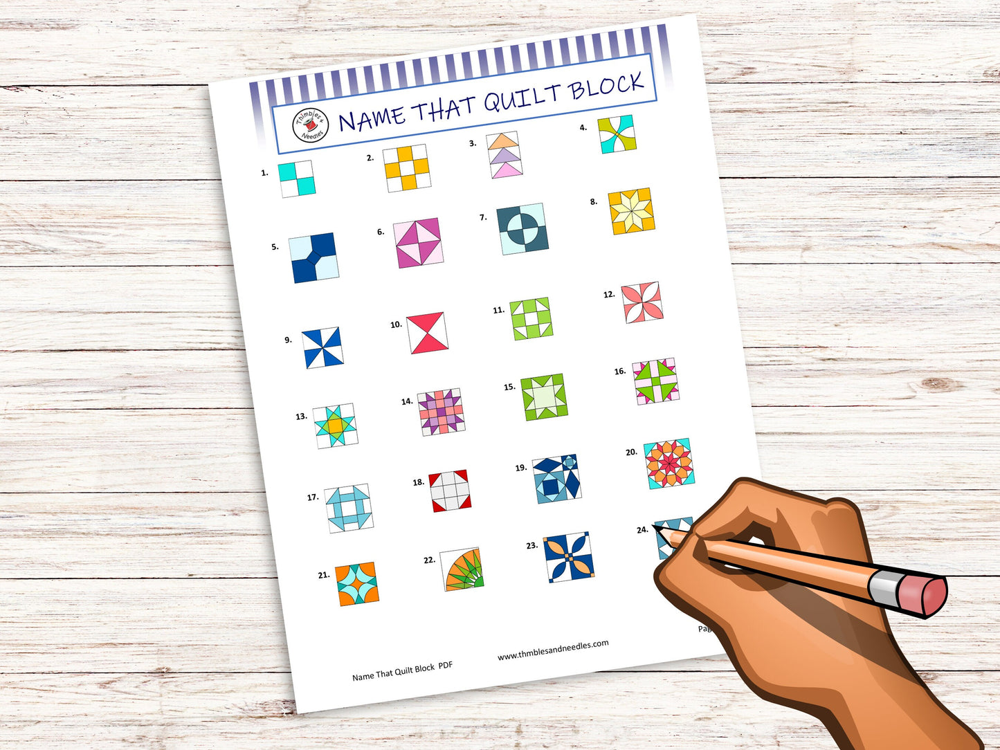 Name that Quilt Block Quiz Quilting Retreat Activity Digital Download
