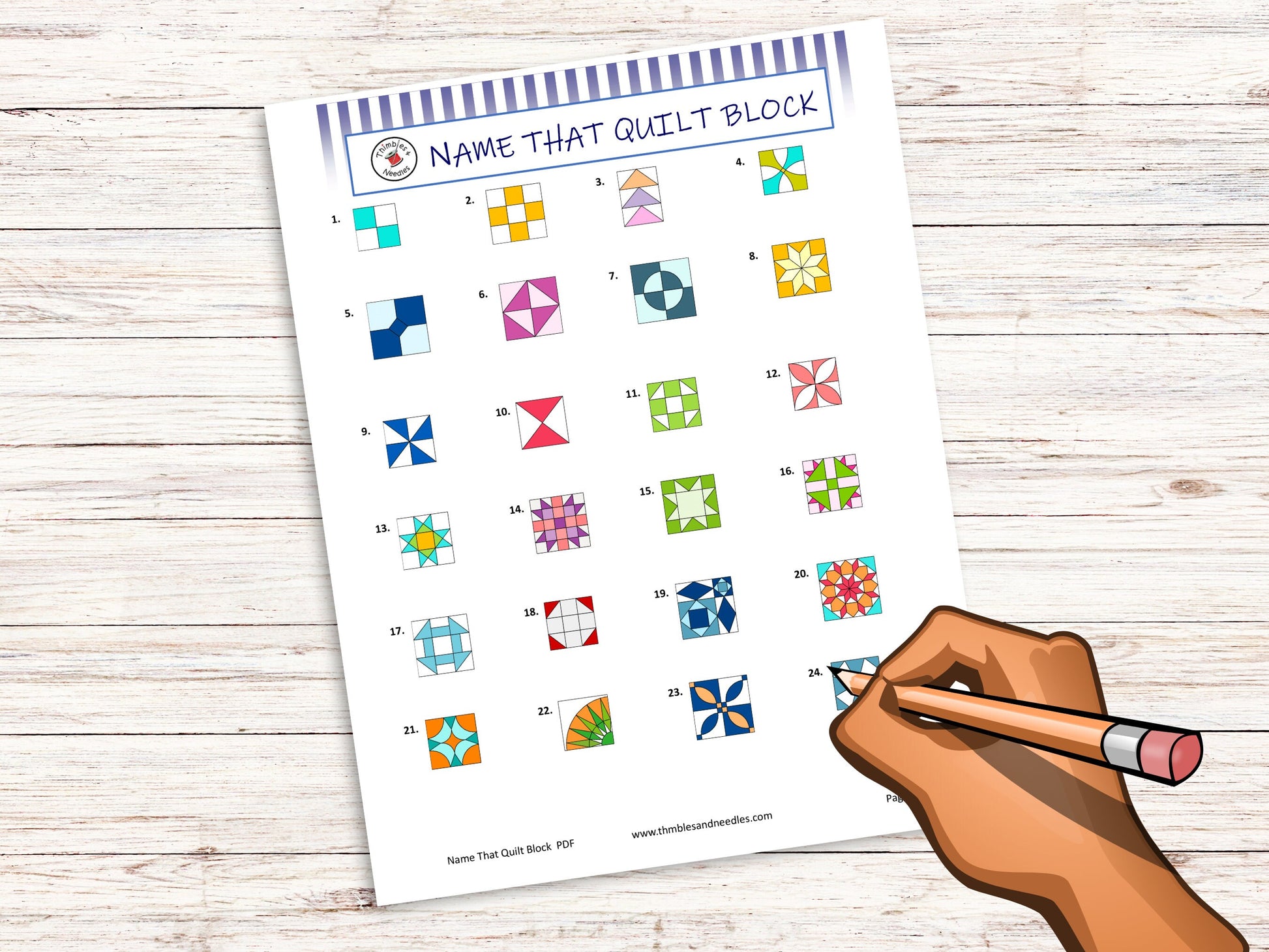 Name that Quilt Block Quiz Quilting Retreat Activity Digital Download