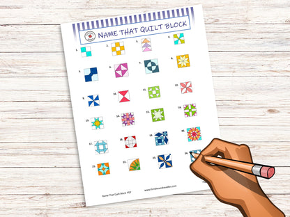 Name that Quilt Block Quiz Quilting Retreat Activity Digital Download