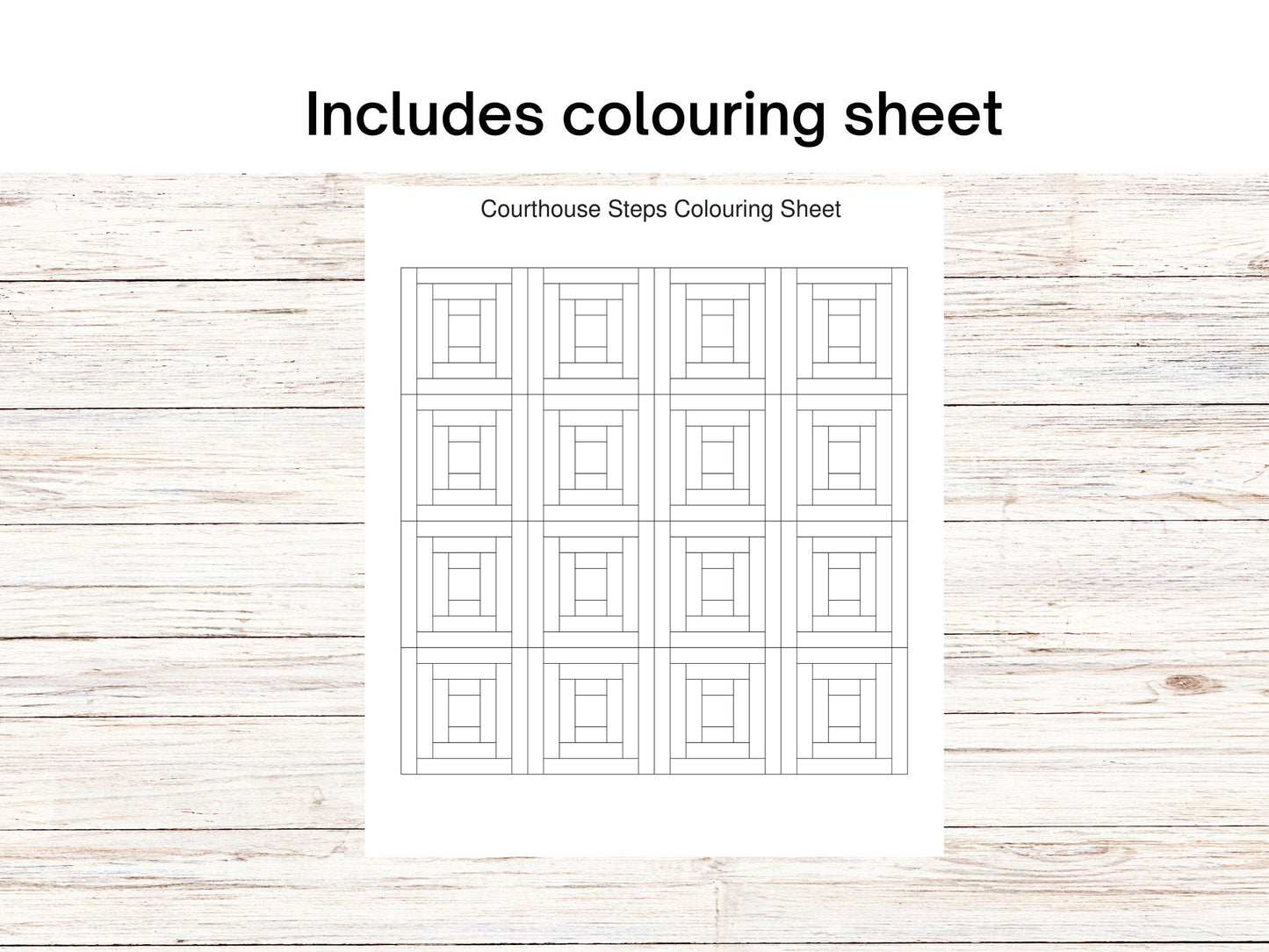 Courthouse Steps Foundation Paper Piecing FPP quilt block pattern Digital Download