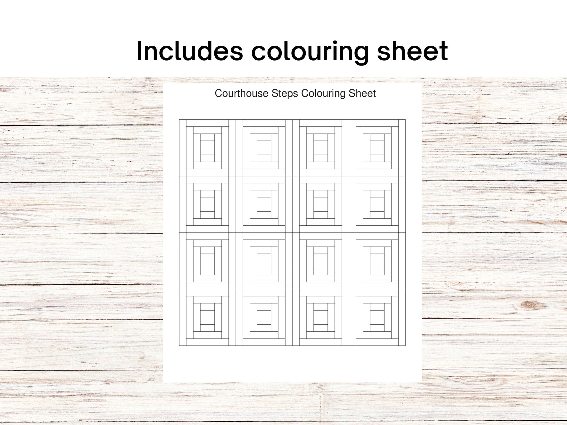 Courthouse Steps Foundation Paper Piecing FPP quilt block pattern Digital Download