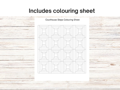 Courthouse Steps Foundation Paper Piecing FPP quilt block pattern Digital Download