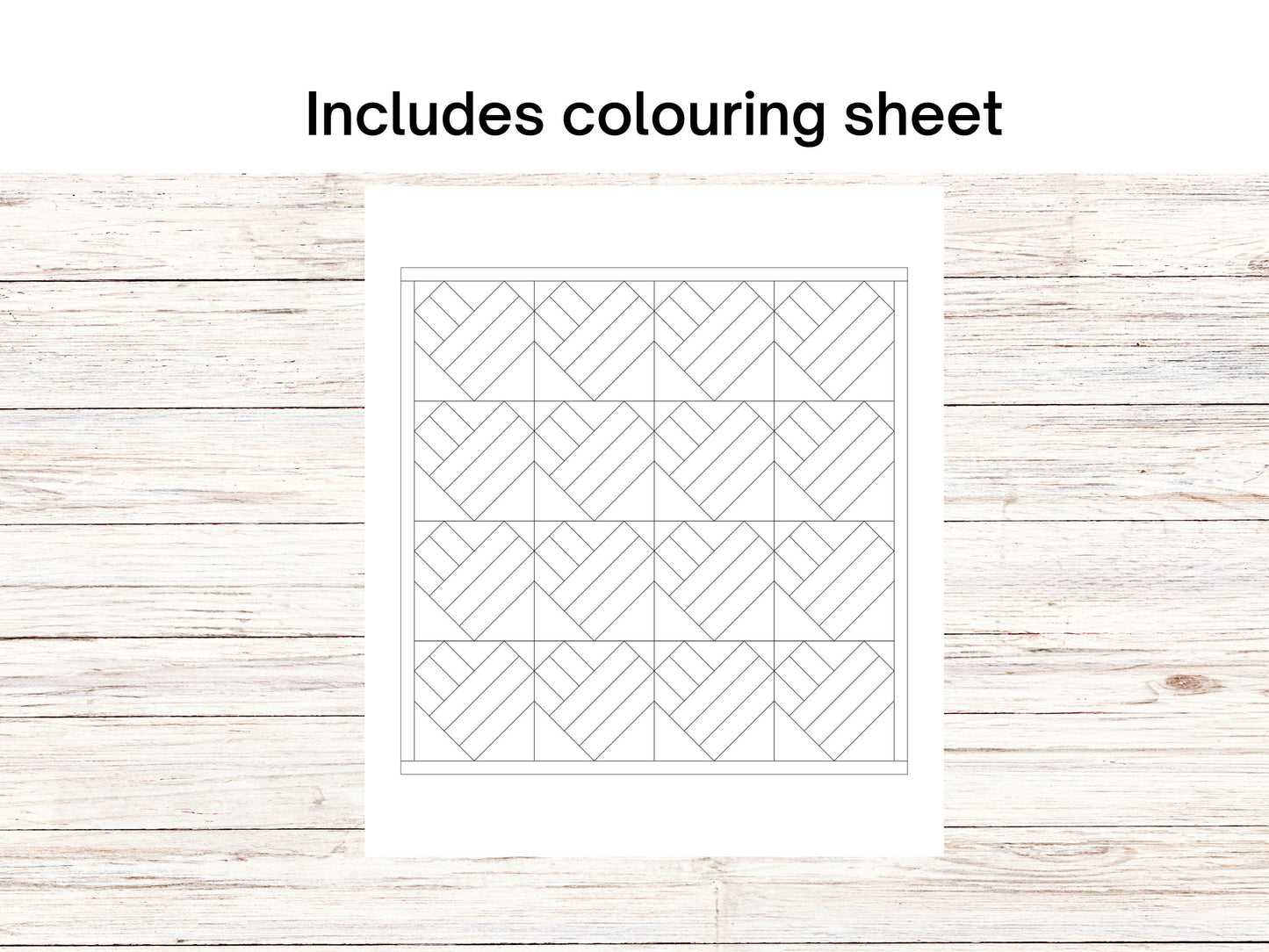 Striped Heart Foundation Paper Piecing FPP Mini quilt block pattern Digital Download