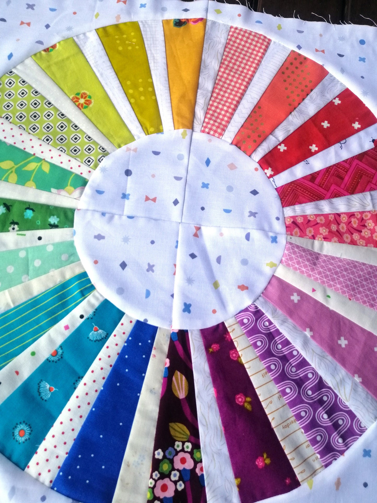 Color Wheel Foundation Paper Piecing FPP Mini Quilt block pattern Digital Download