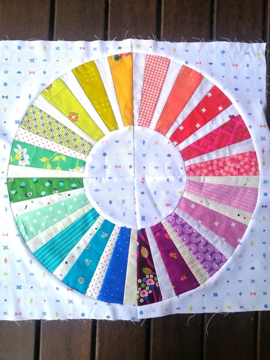 Color Wheel Foundation Paper Piecing FPP Mini Quilt block pattern Digital Download