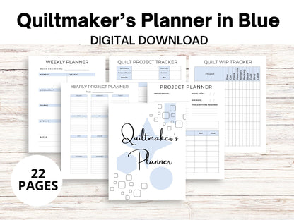 Quiltmaker's Planner, Printable Simple Quilting Journal Digital Download, Printable Quilt Planner, Quilt Summary Sheets, Quilting Planner