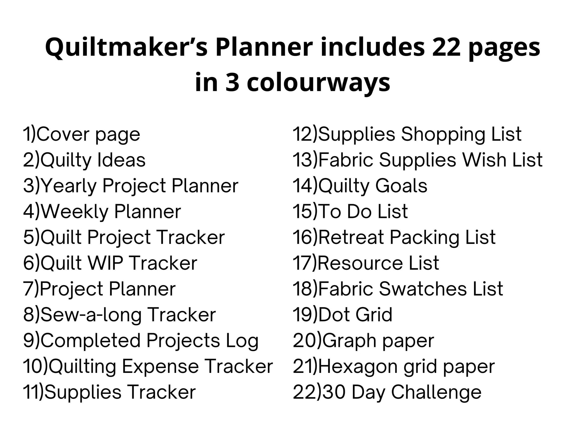 Quiltmaker's Planner, Printable Simple Quilting Journal Digital Download, Printable Quilt Planner, Quilt Summary Sheets, Quilting Planner
