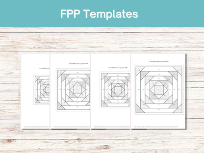 Wild Goose Log Cabin Foundation Paper Piecing FPP quilt block pattern Digital Download