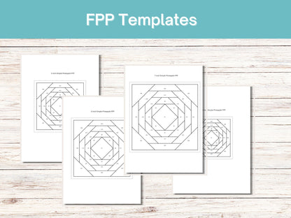 Simple Pineapple Foundation Paper Piecing FPP quilt block pattern Digital Download