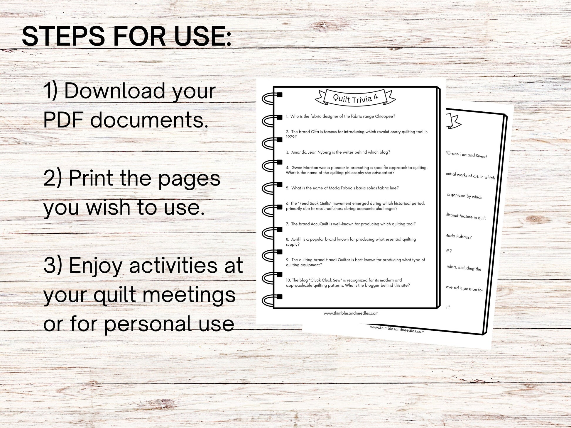 Quilt Trivia Printable Digital Download Quilt Retreat Game Digital Download