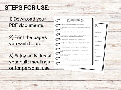 Quilt Trivia Printable Digital Download Quilt Retreat Game Digital Download
