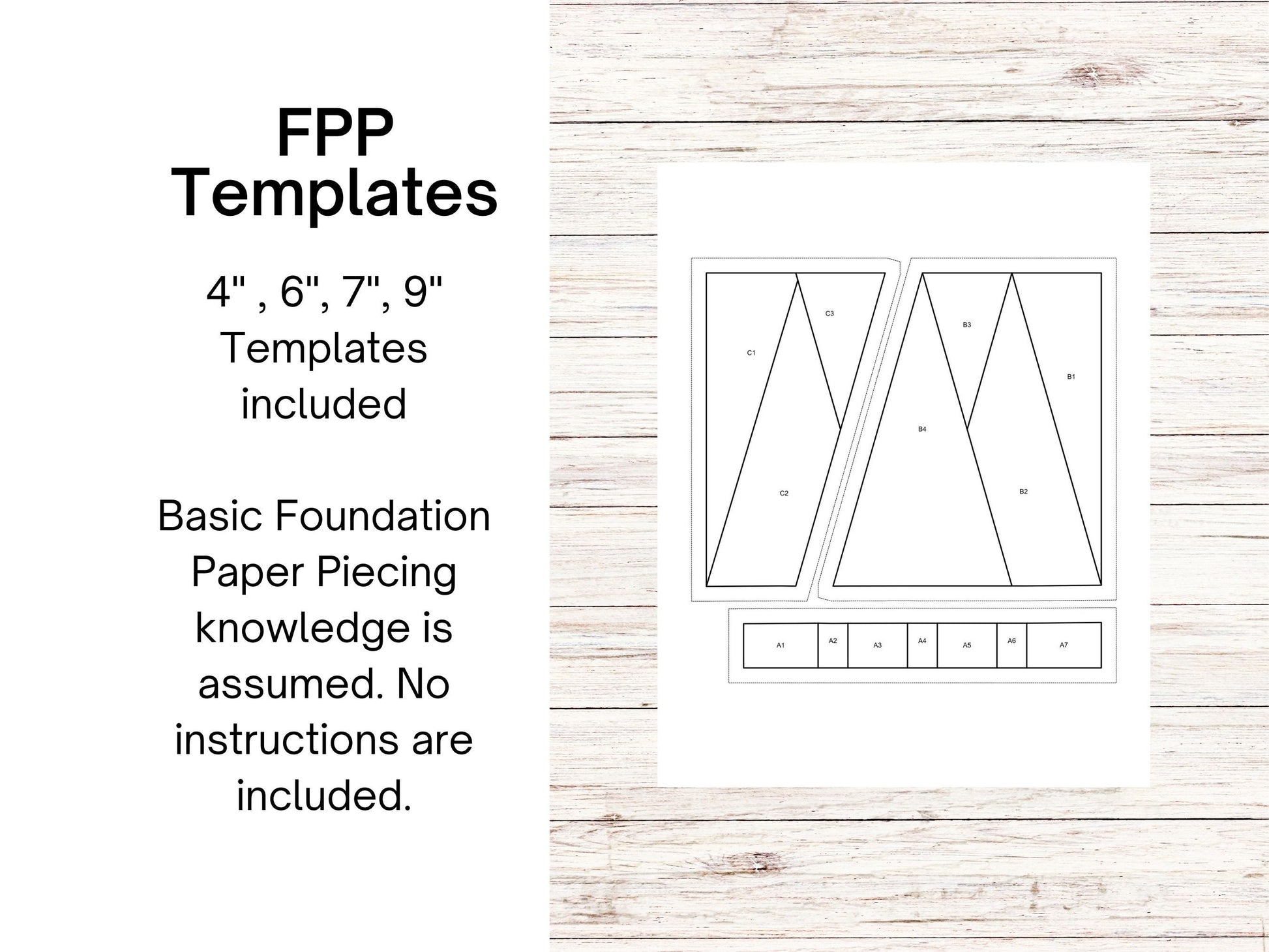 Forest of Trees foundation paper piecing FPP quilt block pattern Digital Download