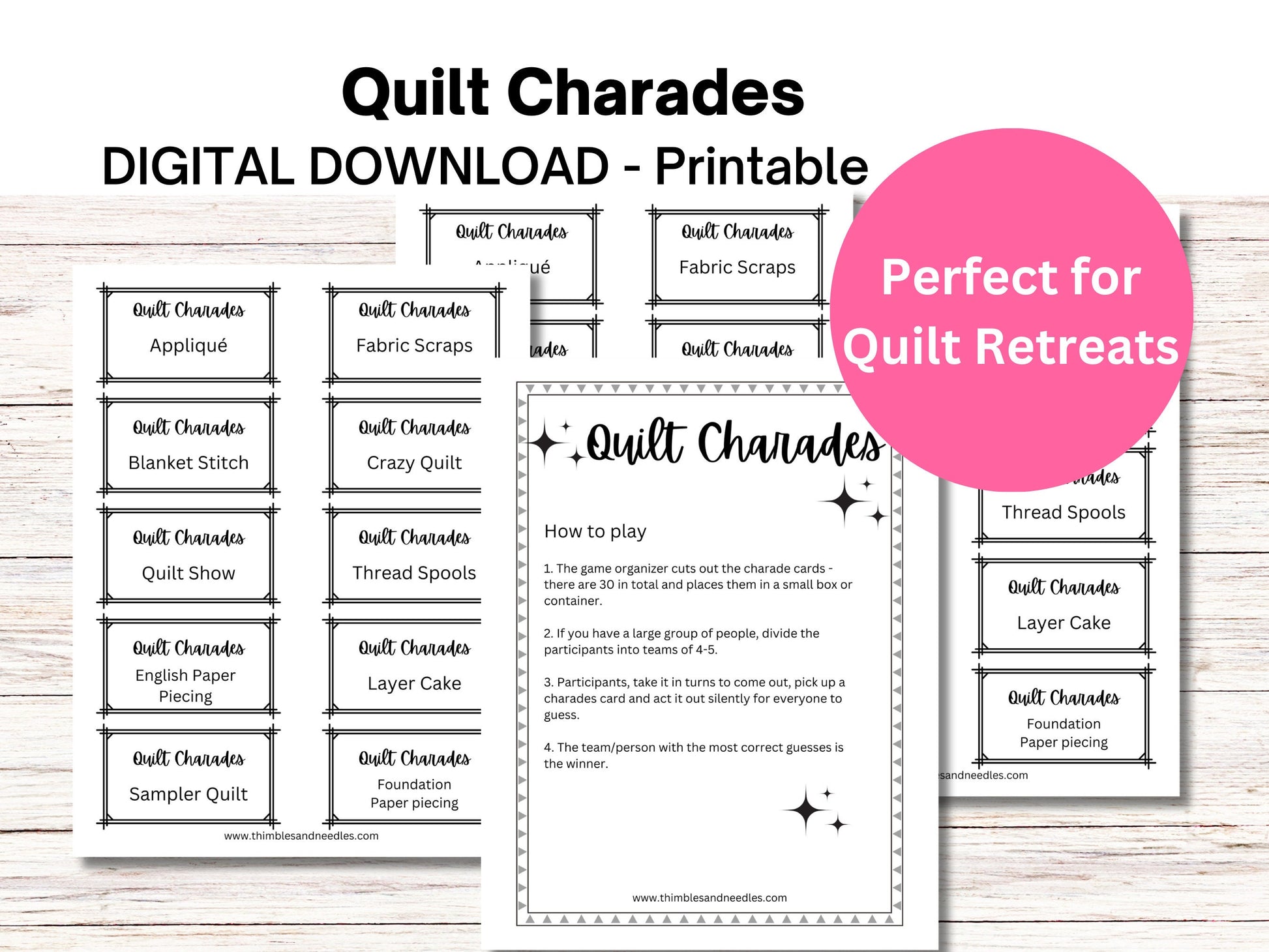 Quilt Games, Quilting Games, Quilting Party Games, Quilt Club Game, Quilt Retreat, Name That Quilt Block, Quilt Activities Bundle, PDF