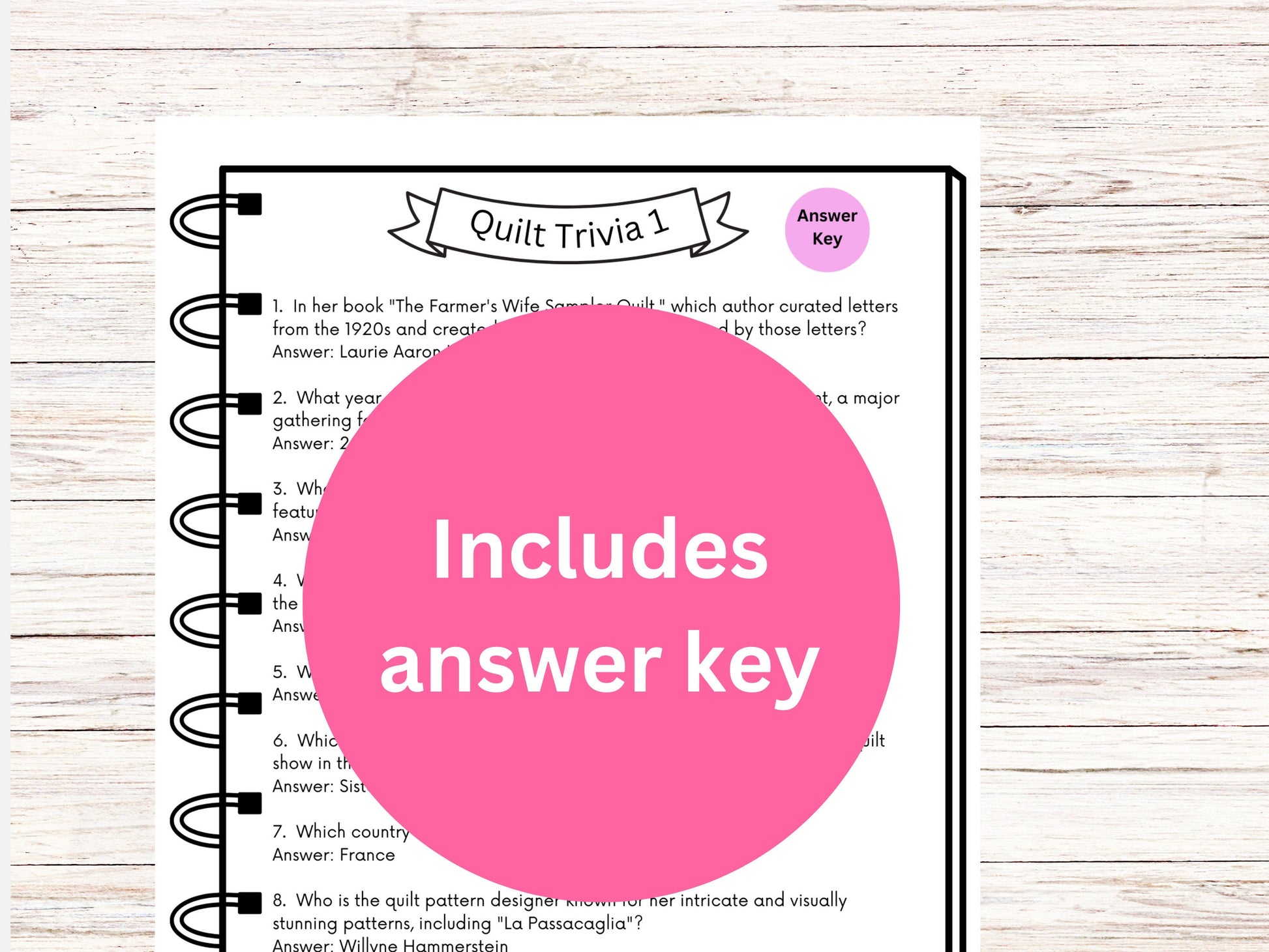 Quilt Trivia Printable Digital Download Quilt Retreat Game Digital Download