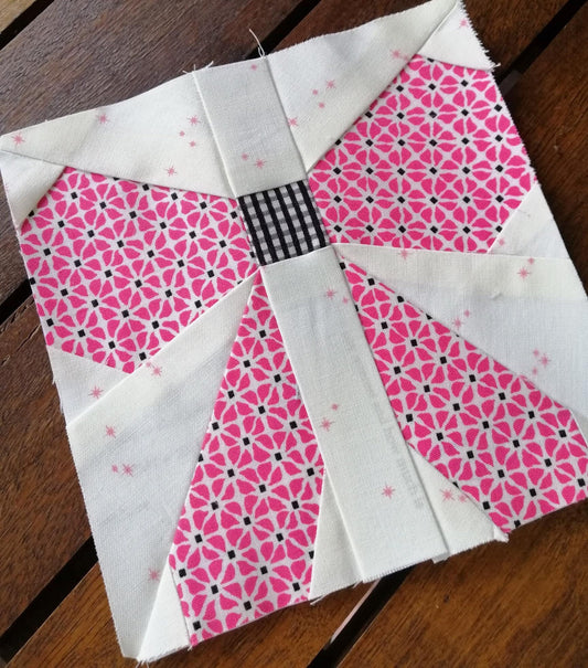 Ribbon Bow FPP Foundation Paper Piecing quilt block pattern Digital Download
