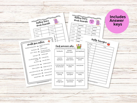 Quilt Games, Quilting Games, Quilting Party Games, Quilt Club Game, Quilt Retreat, Name That Quilt Block, Quilt Activities Bundle, PDF