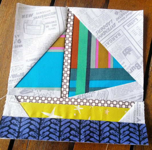 Sail Boat FPP Templates Foundation Paper Piecing quilt block pattern Digital Download