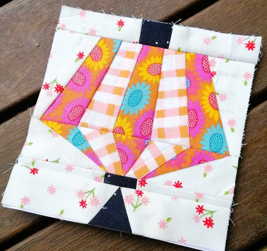 Lantern Block 1 FPP Foundation Paper Piecing quilt block pattern Digital Download
