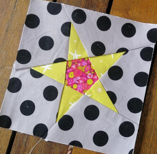 Five Pointed Star FPP Foundation Paper Piecing quilt block pattern Digital Download