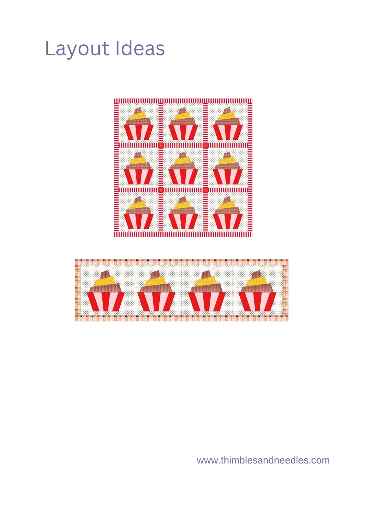 Ice Cream Sundae FPP Foundation Paper Piecing quilt block pattern Digital Download