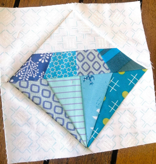 Cut Diamond FPP Foundation Paper Piecing quilt block pattern Digital Download