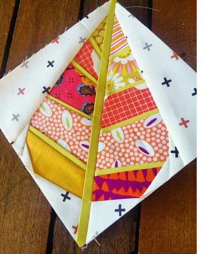 Leaf FPP Foundation Paper Piecing quilt block pattern Digital Download