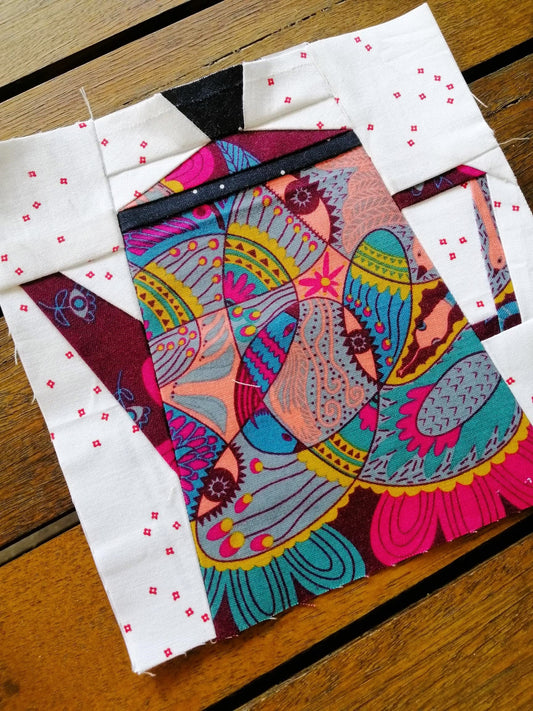 Teapot Block 2 FPP Foundation Paper Piecing quilt block pattern Digital Download