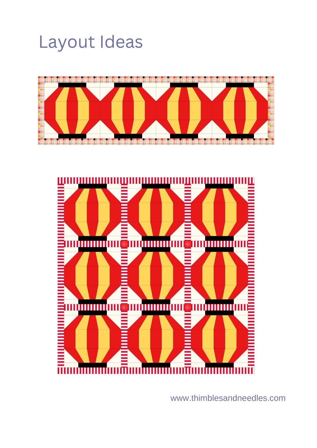 Lantern Block 2 FPP Foundation Paper Piecing quilt block pattern Digital Download