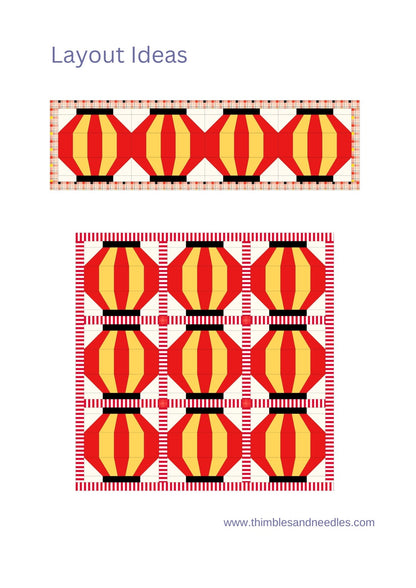 Lantern Block 2 FPP Foundation Paper Piecing quilt block pattern Digital Download