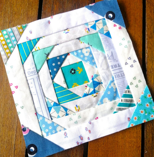 Wild Goose Log Cabin Foundation Paper Piecing FPP quilt block pattern Digital Download