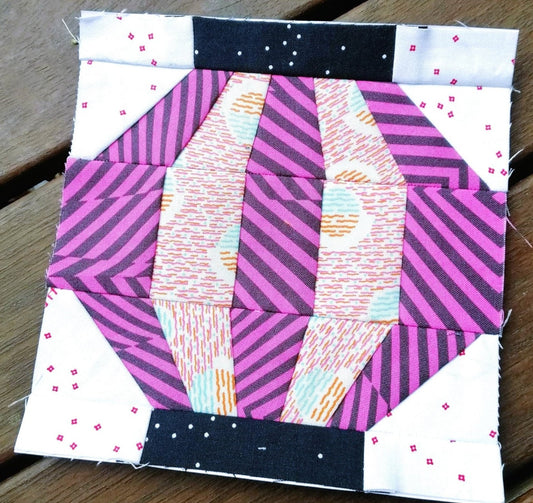 Lantern Block 2 FPP Foundation Paper Piecing quilt block pattern Digital Download