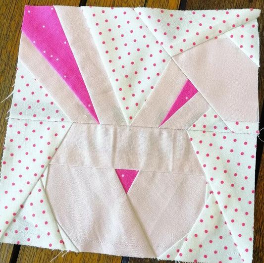 Bunny Rabbit Easter FPP Foundation Paper Piecing quilt block pattern Digital Download