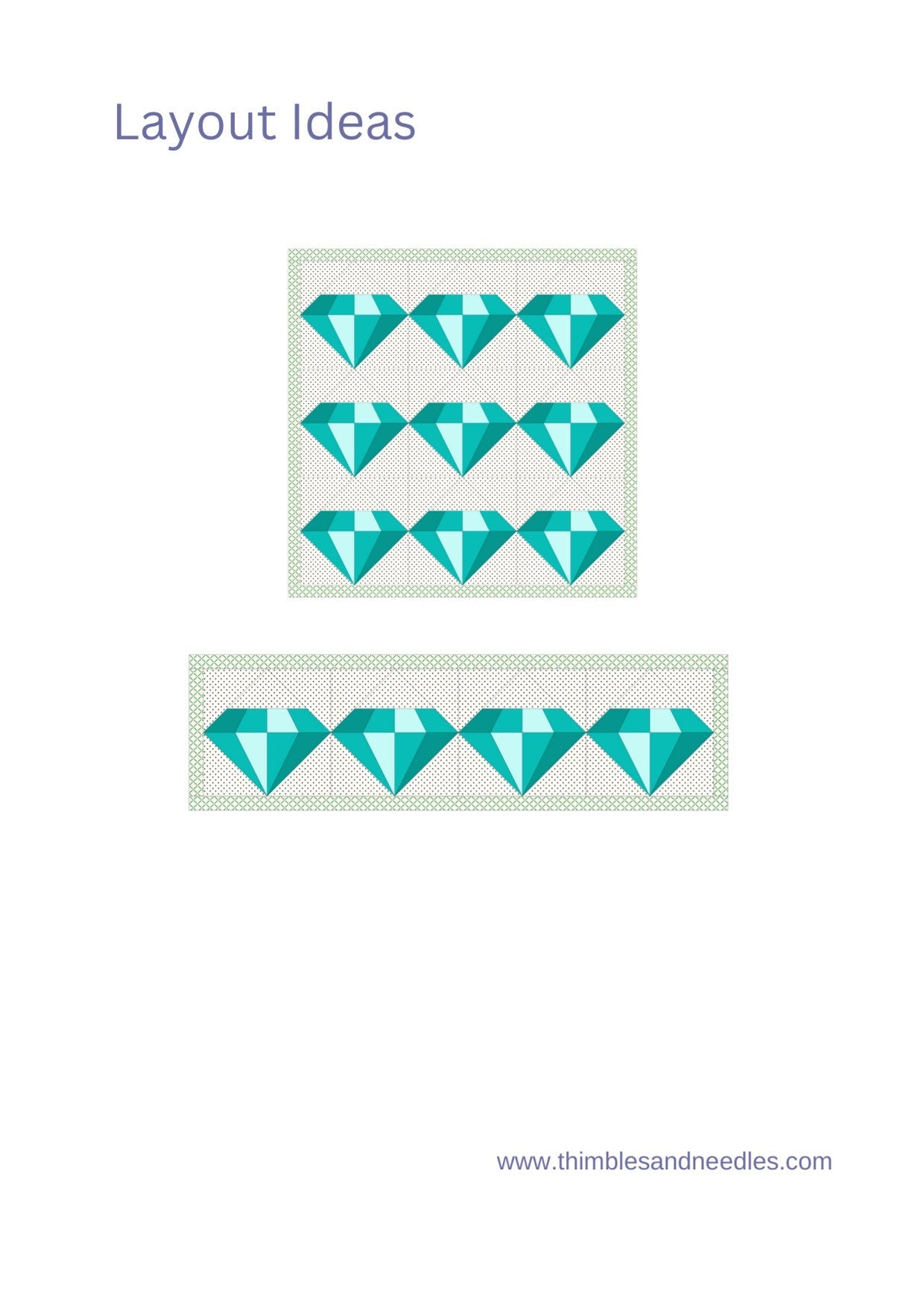 Cut Diamond FPP Foundation Paper Piecing quilt block pattern Digital Download