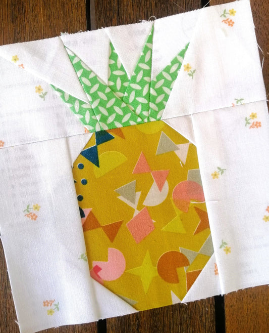 Sweet Pineapple FPP Foundation Paper Piecing quilt block pattern Digital Download
