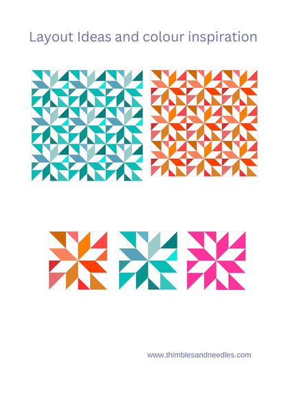 8 Pointed Star LeMoyne Liberty Star FPP Foundation Paper Piecing quilt block pattern Digital Download