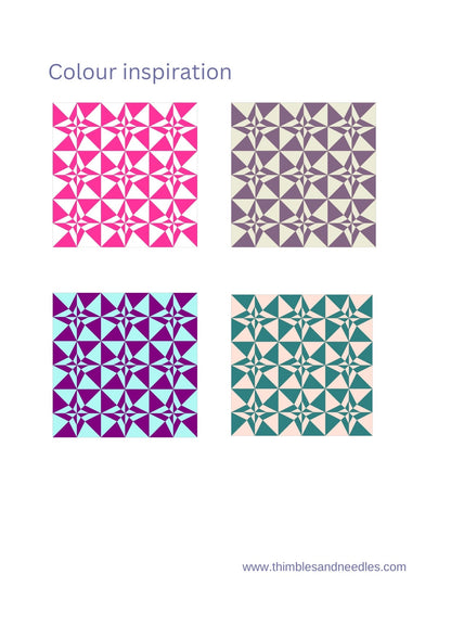 Nightfall Star FPP Foundation Paper Piecing quilt block pattern Digital Download